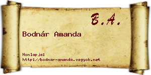 Bodnár Amanda névjegykártya